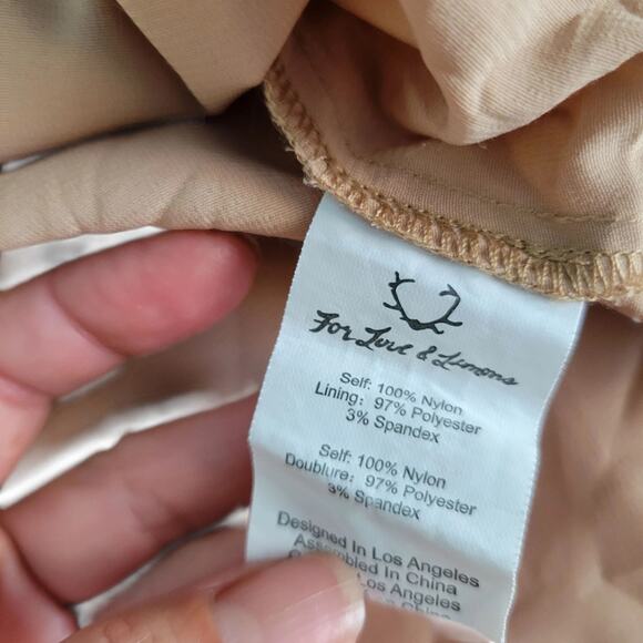 FOR LOVE & LEMONS Temecula Orange Dress Embroidered Lace Nude Size XS Boho Chic - Picture 7 of 11